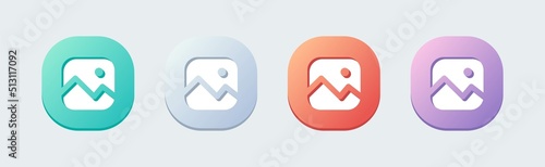 Picture solid icon in flat design style. Gallery symbol vector collection.