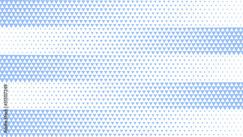 Triangles Modern Halftone Conceptual Geometric Pattern Vector Subtle Texture White Blue Abstract Background. Checker Triangle Particles Mixed Structure Wallpaper. Half Tone Art Pure Light Abstraction