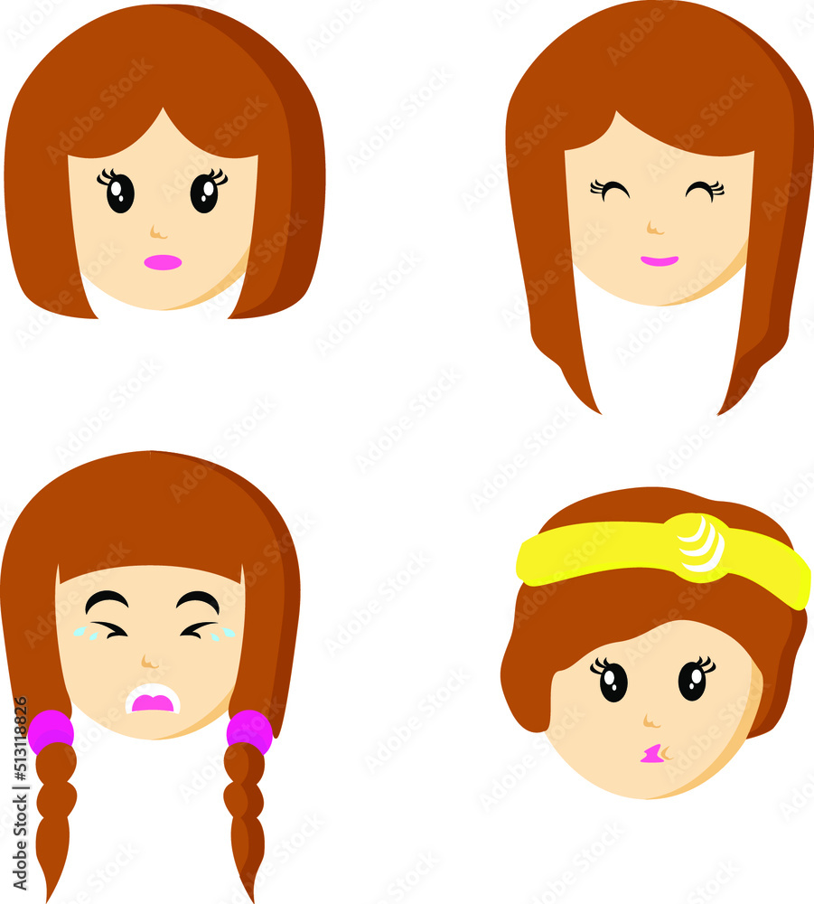 illustrator vector graphic of cute girl cartoon icon illustrator vector graphic of cute girl cartoon icon
