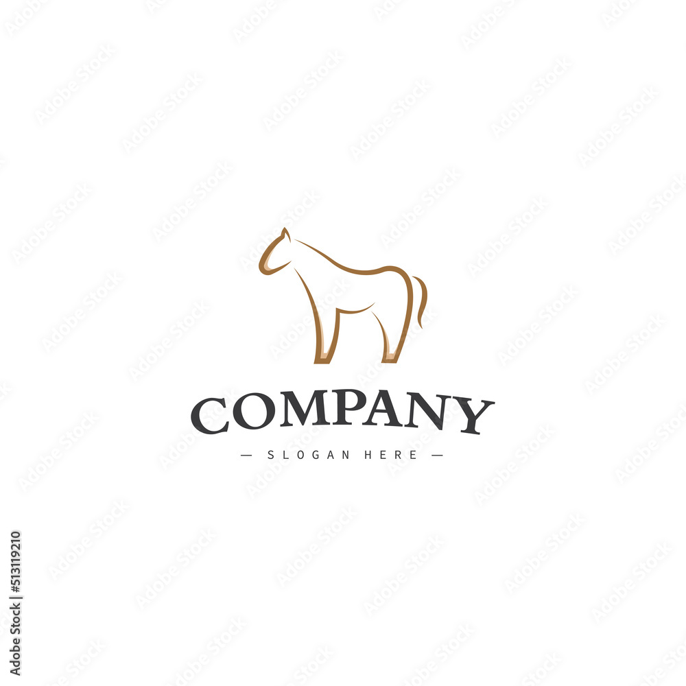 minimalist horse logo for company