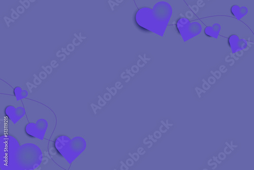 Heart design in very peri and purple tones