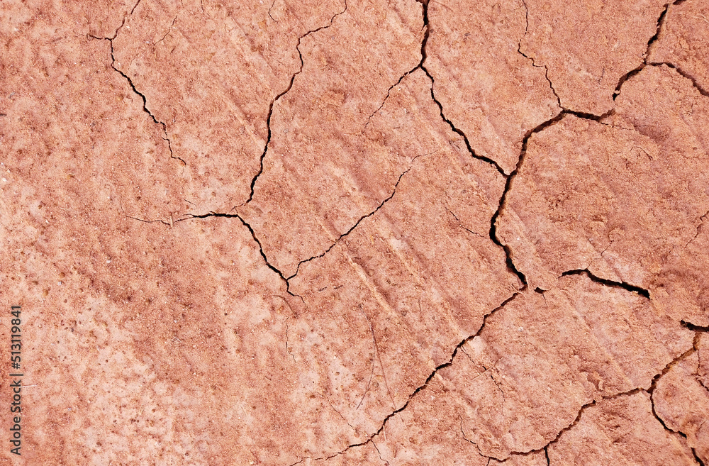 Obraz premium Cracked ground background in the top view for graphic design or wallpaper