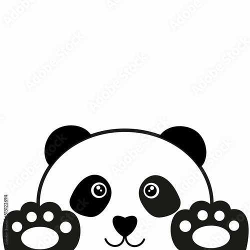 Vector illustration of a cute kind panda waving its paws