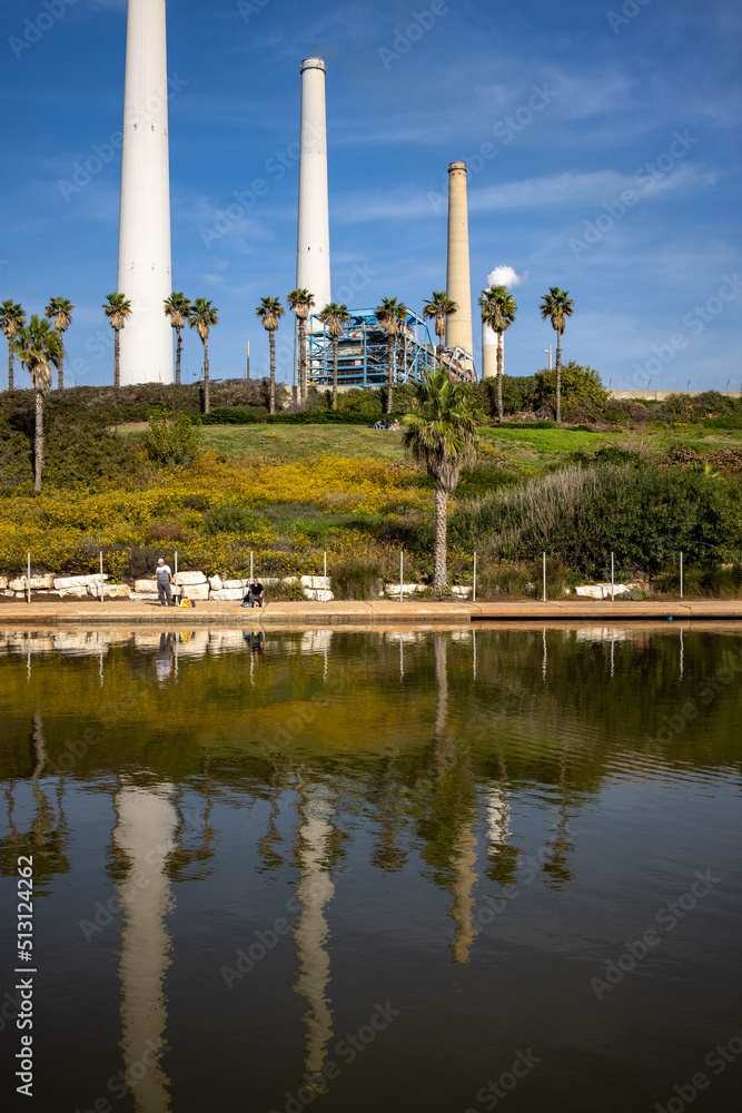 Top view The largest water desalination facility in the world, Hadera Israel Top view The largest water desalination facility in the world, Hadera Israel