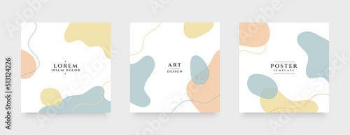 set of stylish fluid shape social media stories and post banners