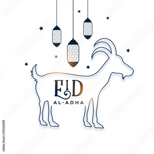 line hand drawn style eid al adha festival background photo