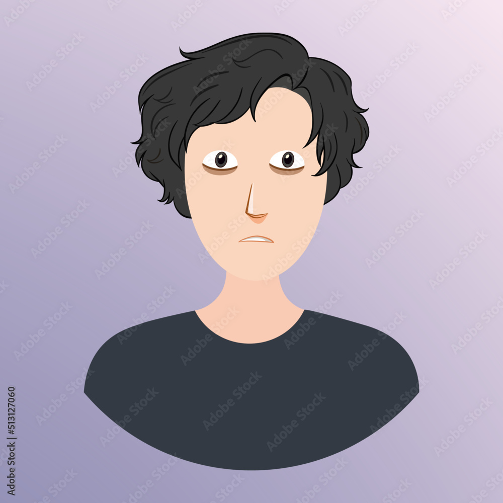 Depressed Boy Cartoon Character Illustration Depressed Boy Cartoon Character Illustration