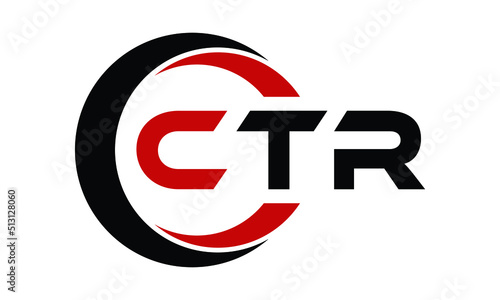 CTR swoosh three letter logo design vector template | monogram logo | abstract logo | wordmark logo | letter mark logo | business logo | brand logo | flat logo | minimalist logo | text | word | symbol