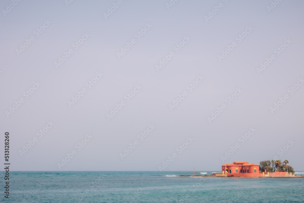 East Coast of Sicily in Italy, Europe on a warm spring day at the coast with old structures