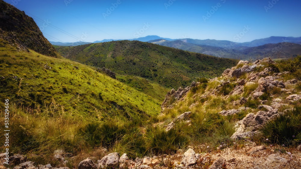 sicilian spring countryside hill landscape