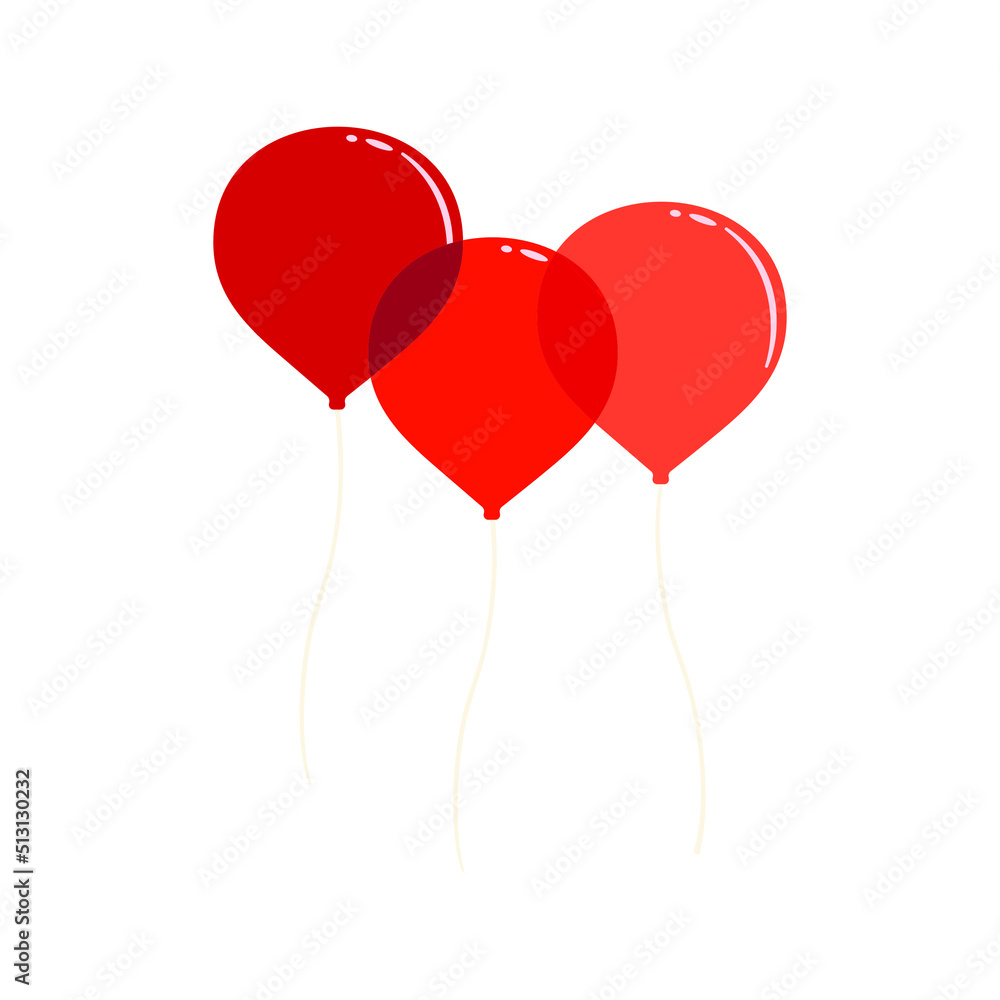 Vector illustration of flying red balloons. Vector illustration of flying red balloons.