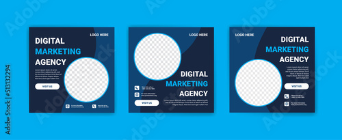Digital business marketing banner for social media post template