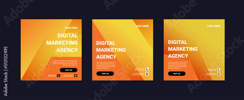 Digital business marketing banner for social media post template