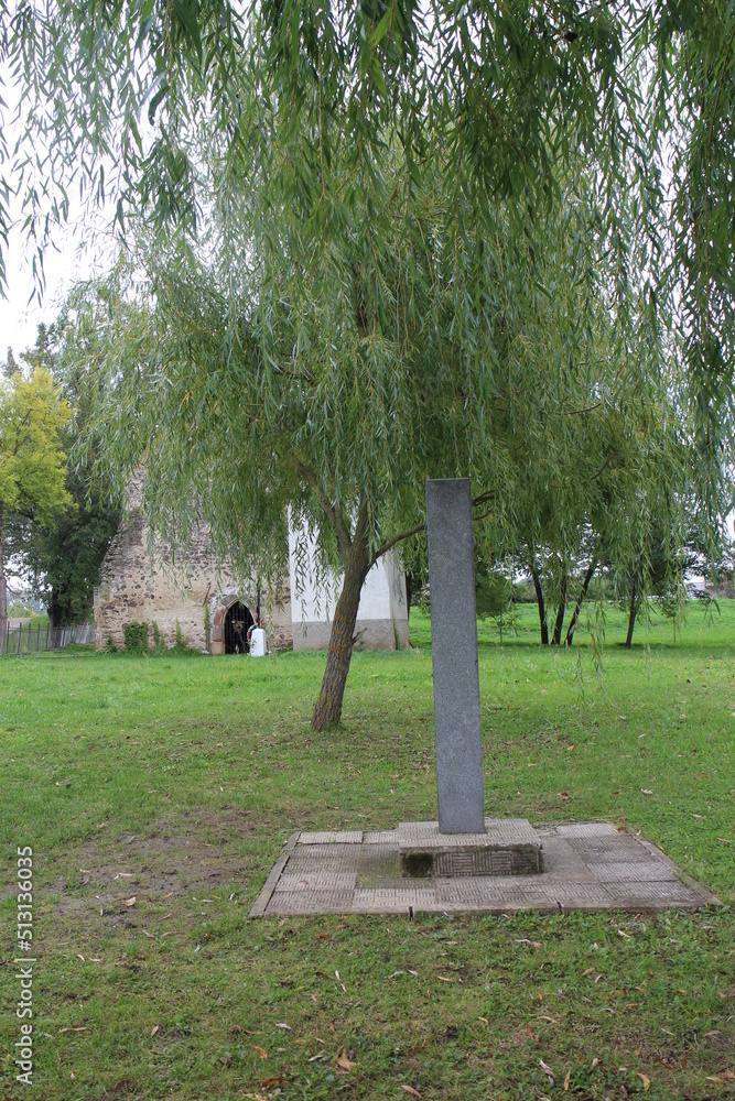 Fototapeta premium The lowest point in Slovakia in Klin nad Bodrogom and Church of St. Joachim and Anne, southeast Slovakia