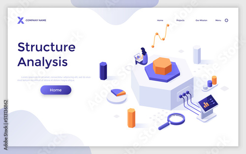 Vector Isometric Landing Page Template