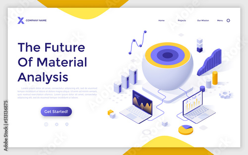 Vector Isometric Landing Page Template