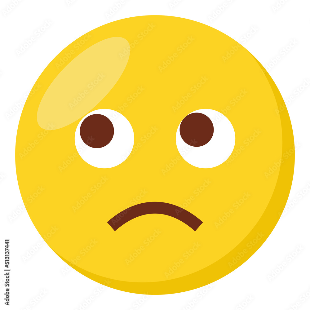 Pleading face expression character emoji flat icon. Pleading face expression character emoji flat icon.