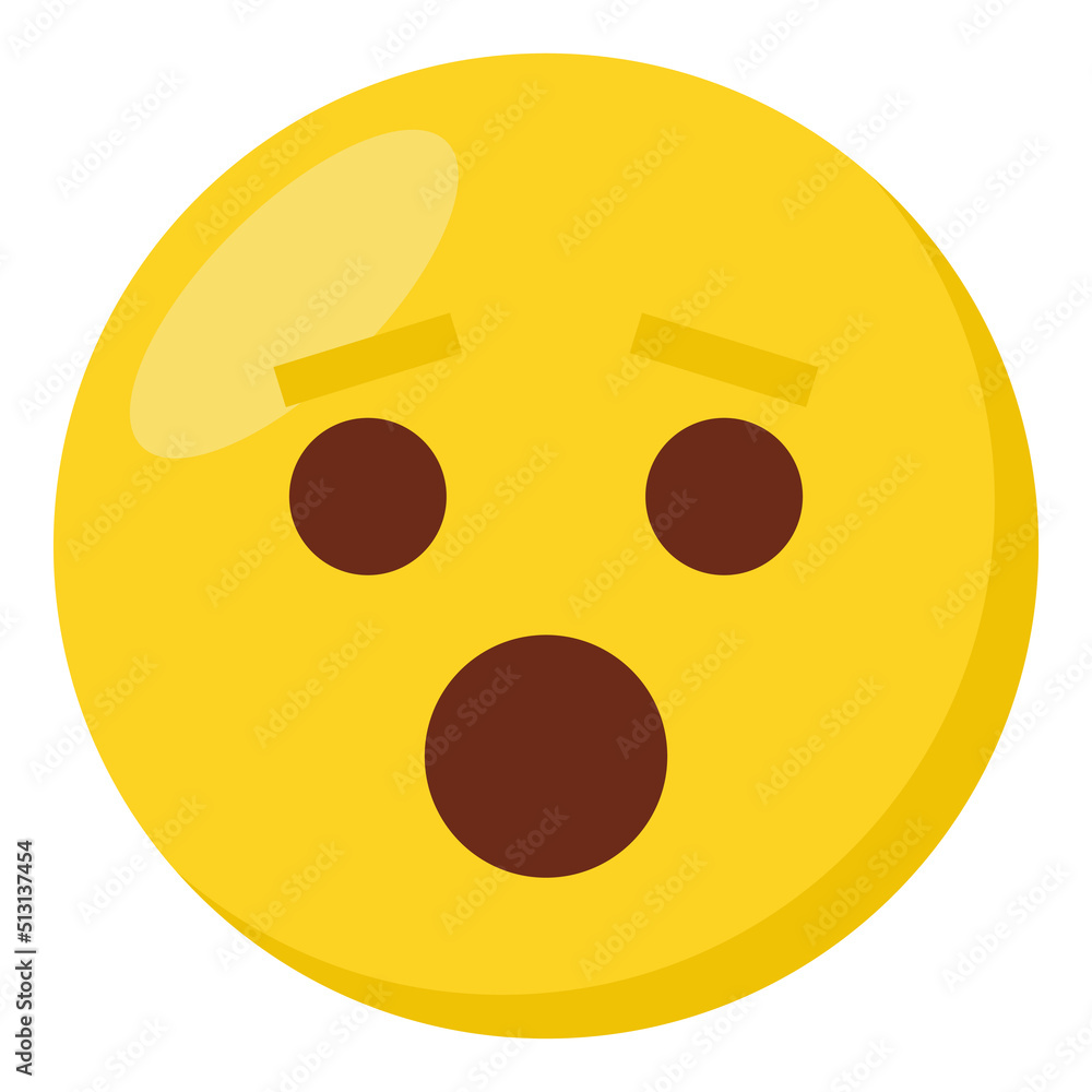 Frowning face expression character emoji flat icon. Frowning face expression character emoji flat icon.