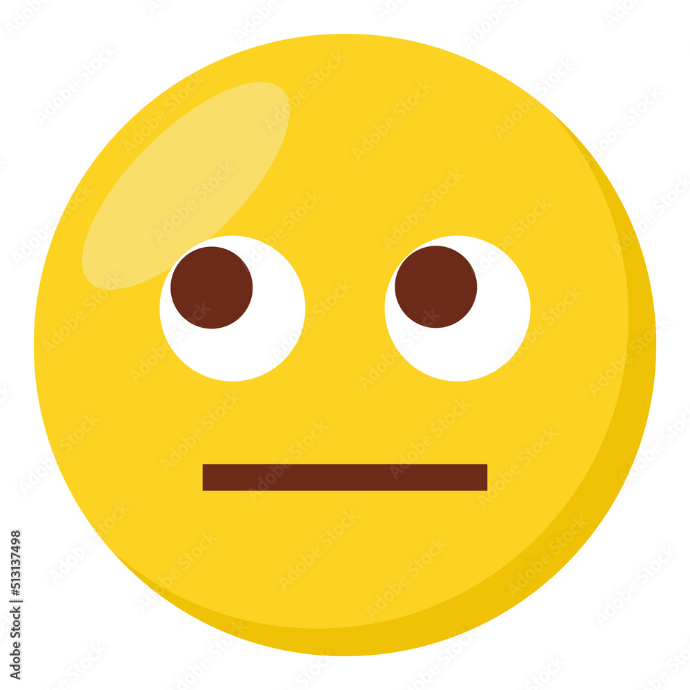 Rolling eyes face expression character emoji flat icon. Rolling eyes face expression character emoji flat icon.