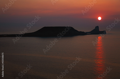 Worms Head Island at sunset