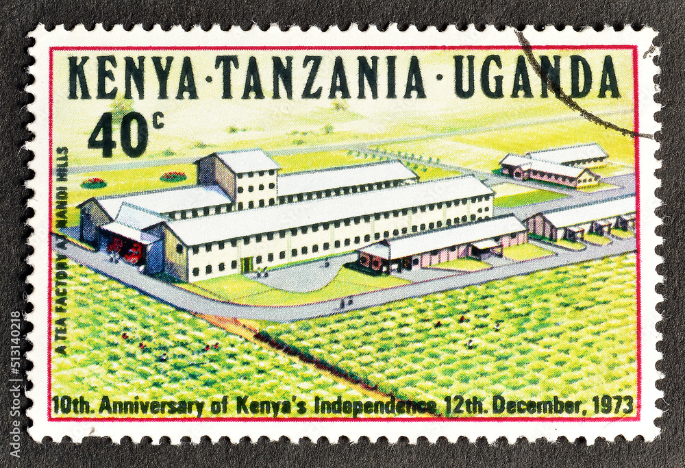 Cancelled postage stamp printed by Tea Factory at Nandi Hills, 10th ...
