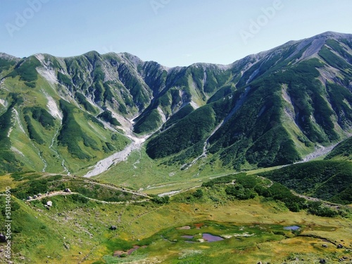 立山雄山への登山道から見た風景