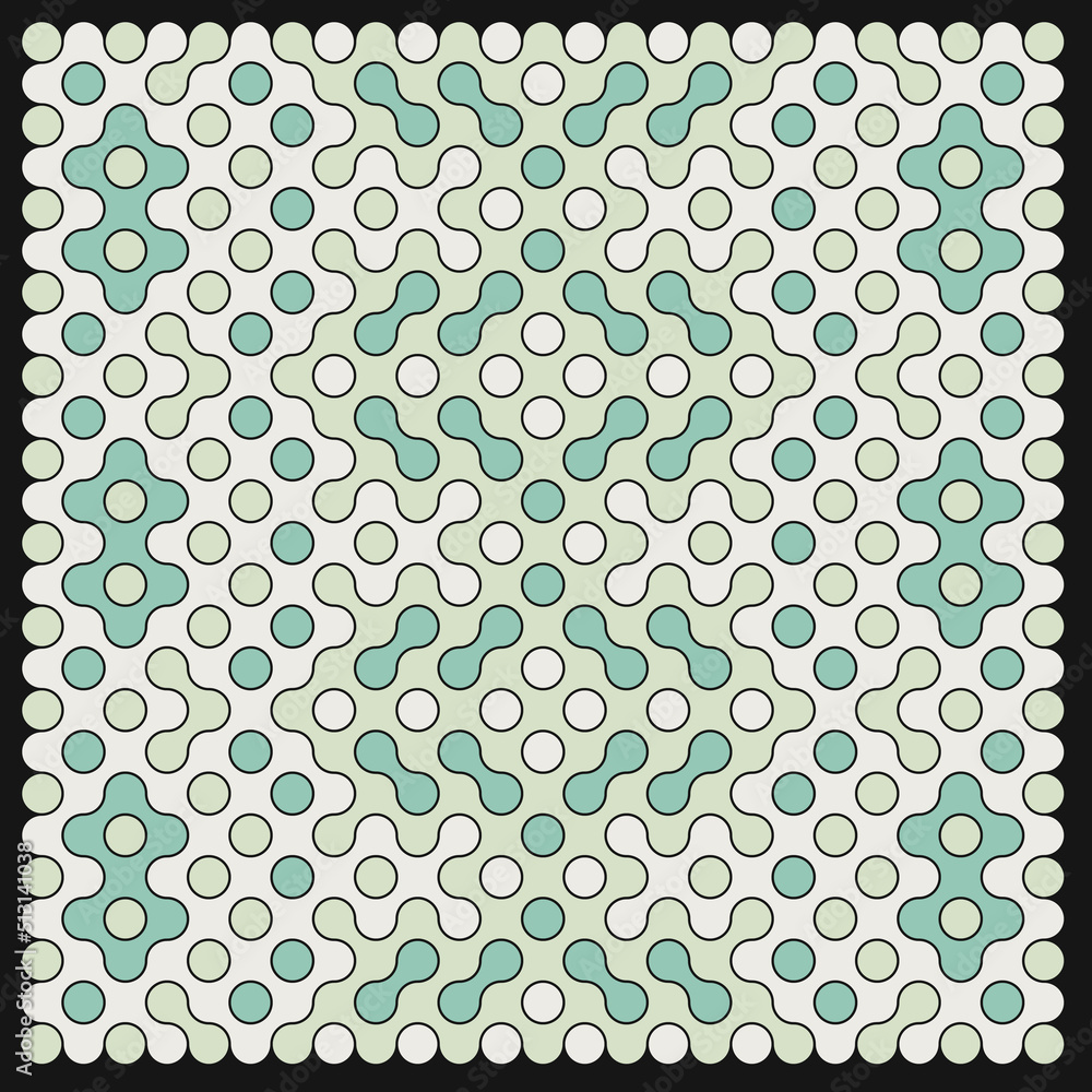 Multicolor truchet tiling connections illustration Multicolor truchet tiling connections illustration