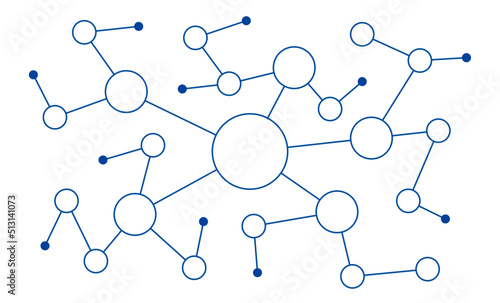 Modern network connected dots and lines technology fintech background template. Blockchain linked global digital database graphic vector.