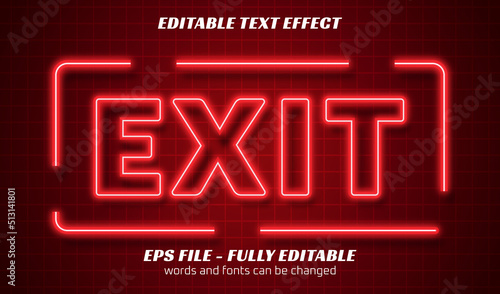 editable text effect exit sign template