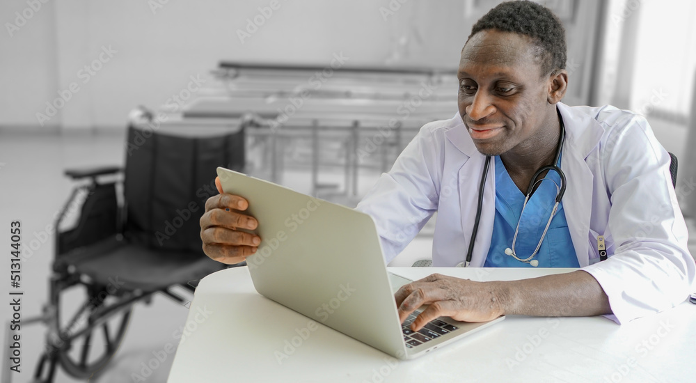 Multiracial doctor is making video conference for medical advice with remote patients. Modern doctor using internet technology in distance consultation for medical treatment or video meetings online. Multiracial doctor is making video conference for medical advice with remote patients. Modern doctor using internet technology in distance consultation for medical treatment or video meetings online.