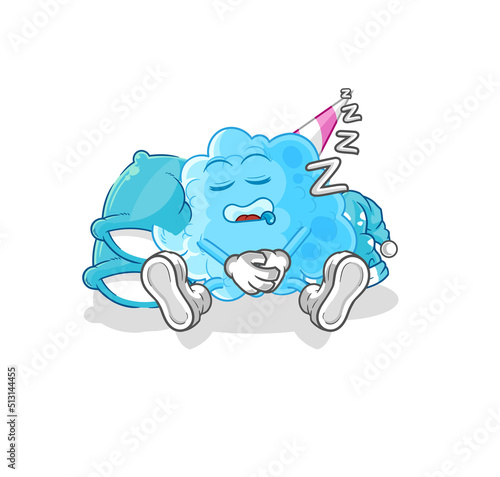 cotton candy sleeping character. cartoon mascot vector