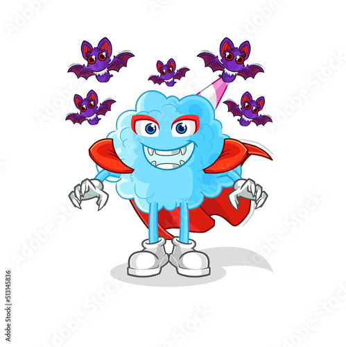 cotton candy Dracula illustration. character vector