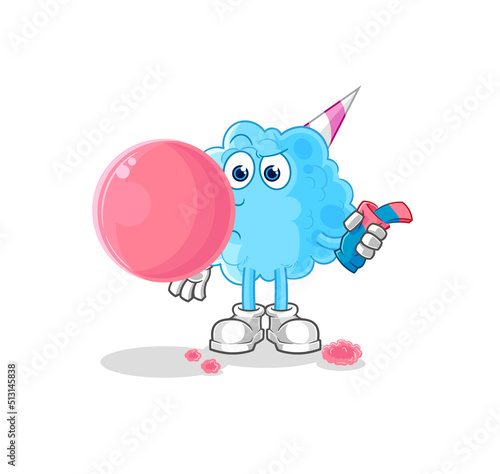 cotton candy chewing gum vector. cartoon character