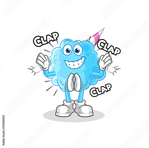 cotton candy applause illustration. character vector
