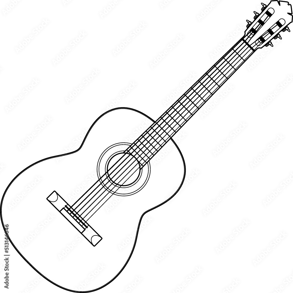 Classical Guitar, Acoustic Guitar, Flamenco guitar in Vector