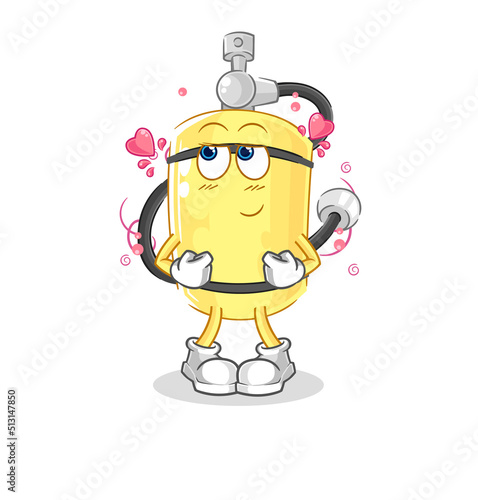 diver cylinder shy vector. cartoon character