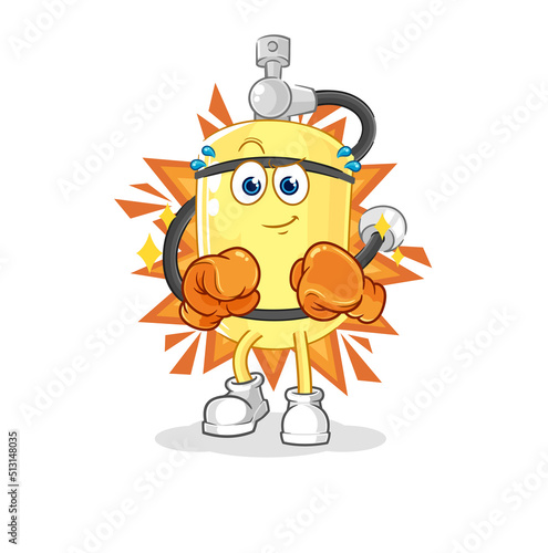 diver cylinder boxer character. cartoon mascot vector