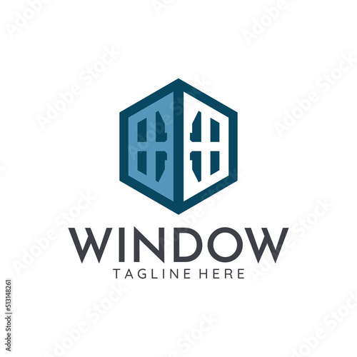 Window logo vector. Suitable for construction, interior or window related industries,