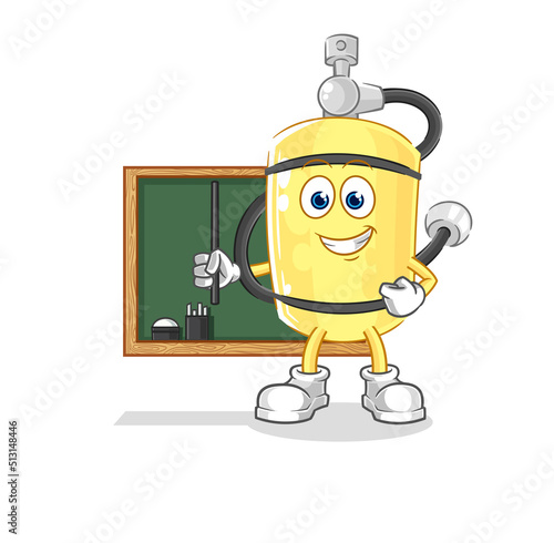 diver cylinder teacher vector. cartoon character