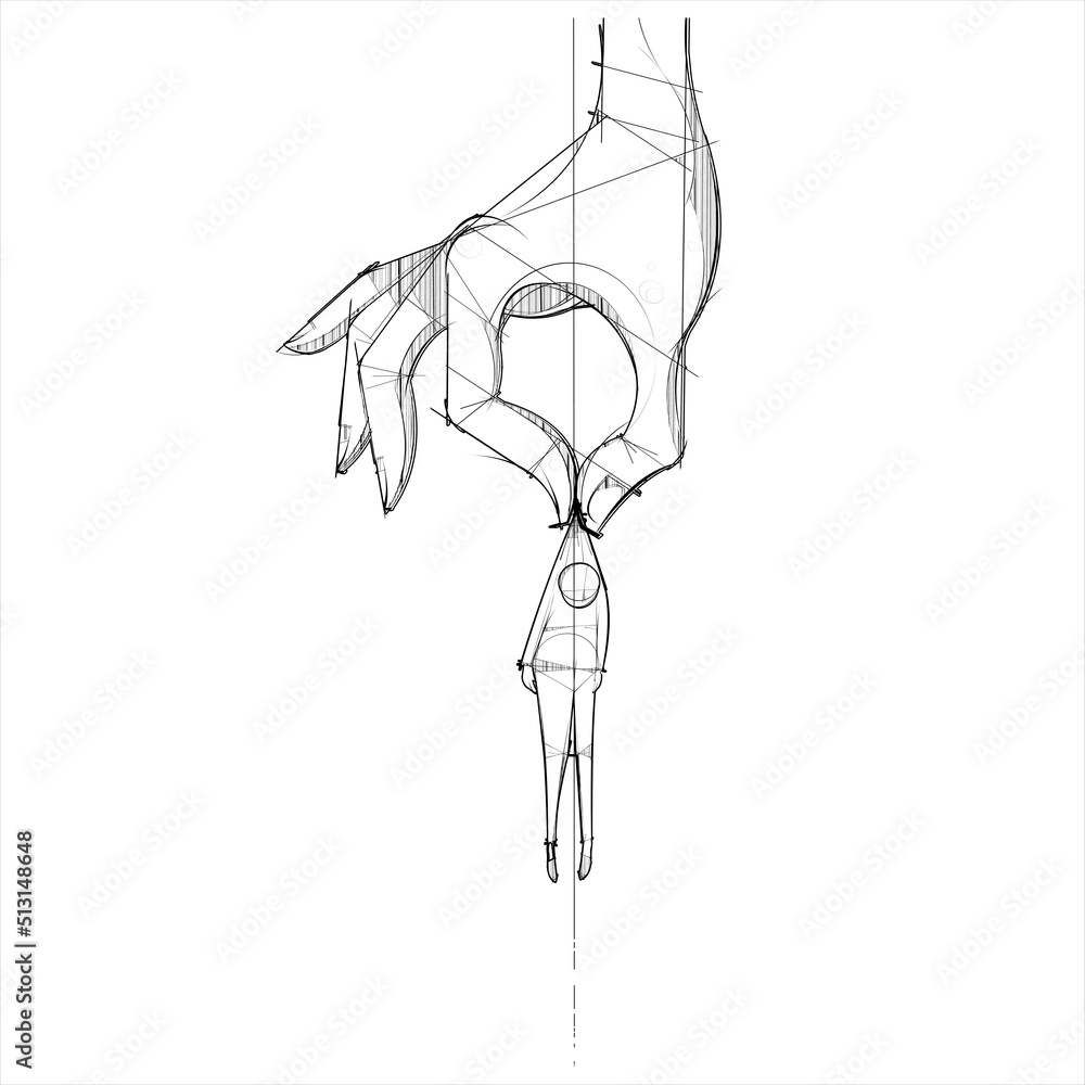 A giant hand picks up a sorry figure A giant hand picks up a sorry figure