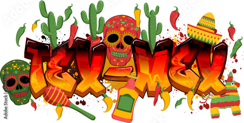 Quality Mexican Food Themed Vector Graphic Design - Tex-Mex photo