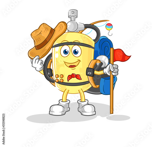 diver cylinder scout vector. cartoon character