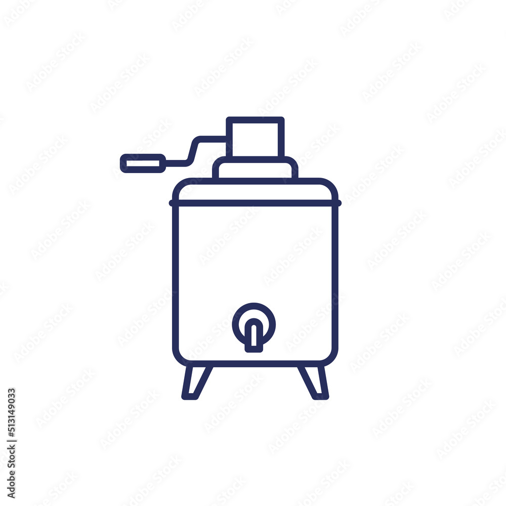 Honey extractor line icon on white Honey extractor line icon on white