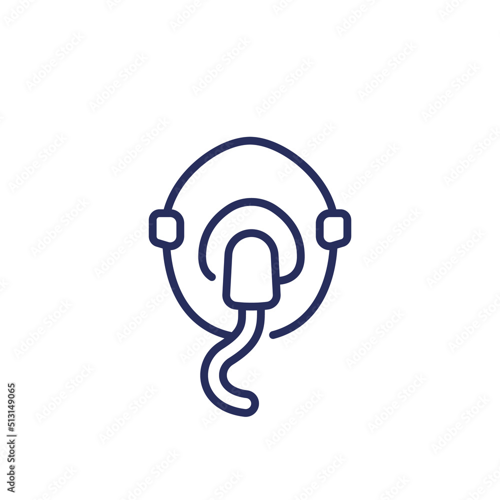 oxygen mask line icon, vector
