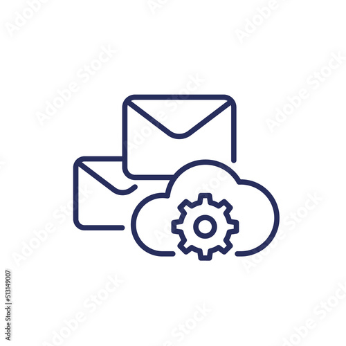 email automation, SaaS line icon