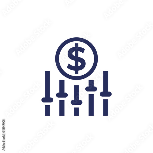 dynamic pricing icon on white