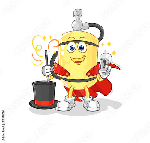 diver cylinder magician illustration. character vector