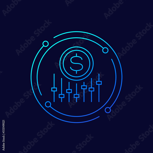 dynamic pricing icon, linear design