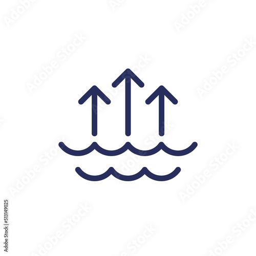 evaporation of water line icon