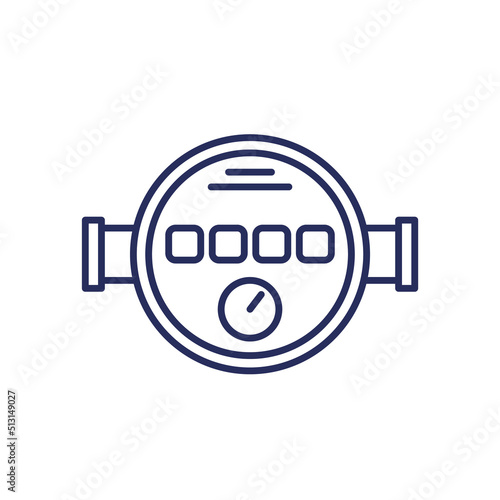 Gas meter icon, line vector